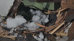 Ice smashes through roof of NJ home