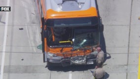 Several hurt in bus crash in Compton