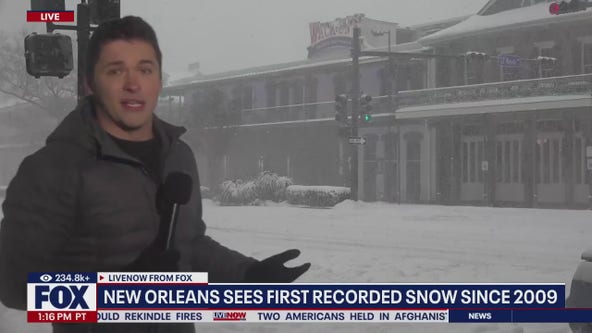 Snow blankets New Orleans for first time in years