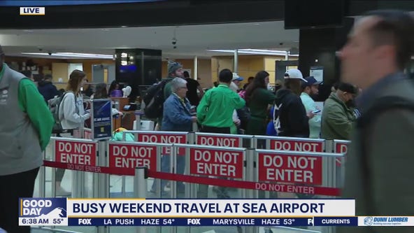 Busy weekend travel at Sea-Tac Airport