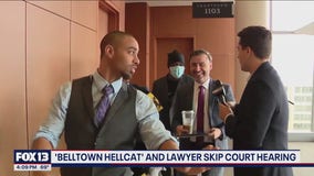 'Belltown Hellcat' and lawyer skip court hearing