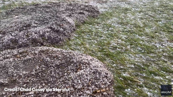 Watch: Hail flows like lava during severe thunderstorm in Nebraska