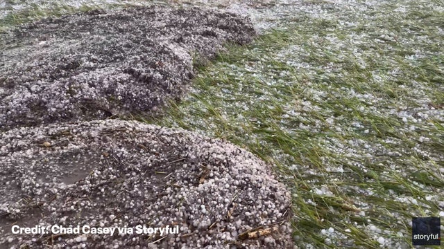Watch: Hail flows like lava during severe thunderstorm in Nebraska
