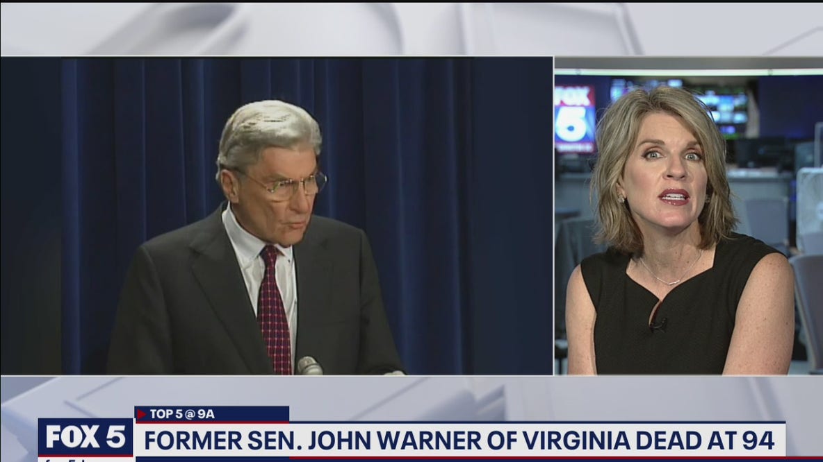 Former US Senator John Warner of Virginia dies at 94