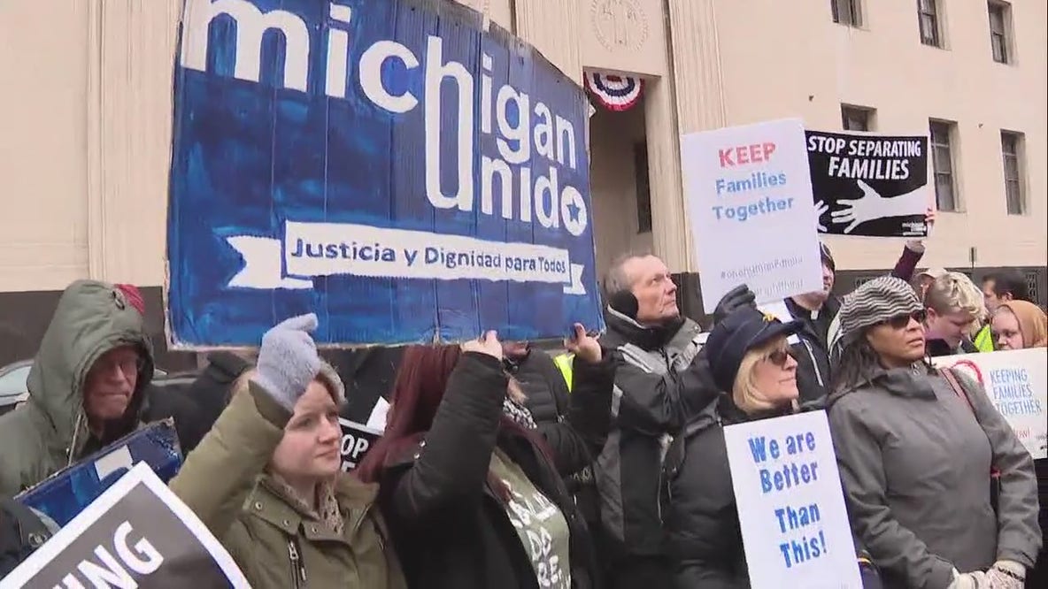 Rally outside church where Albanian man has received sanctuary for more than two years