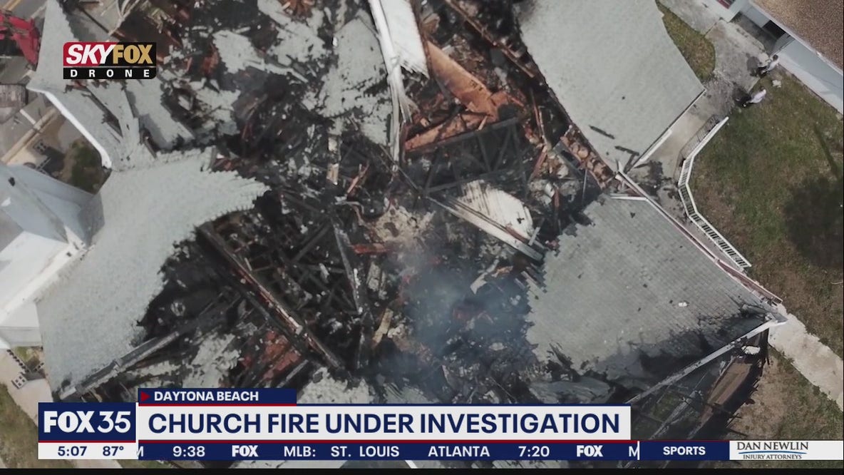 Crews demolishing Daytona Beach church following massive fire