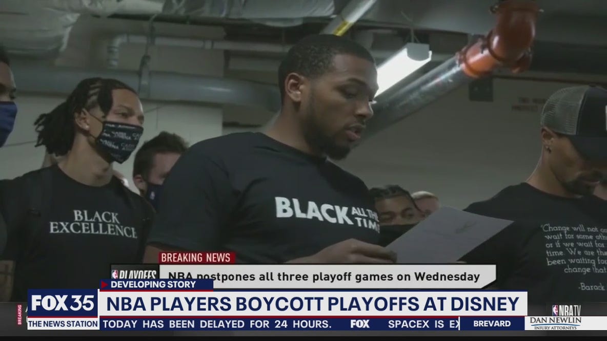 NBA players boycott playoffs at Disney