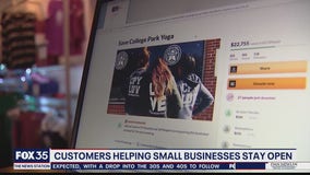 Customers helpnig small businesses stay open