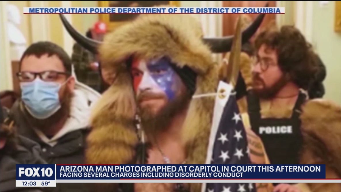 AZ man photographed at Capitol riot faces several charges, including disorderly conduct