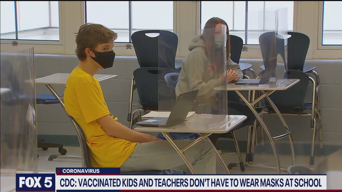 CDC: Vaccianted students, teachers do not have to wear masks at school