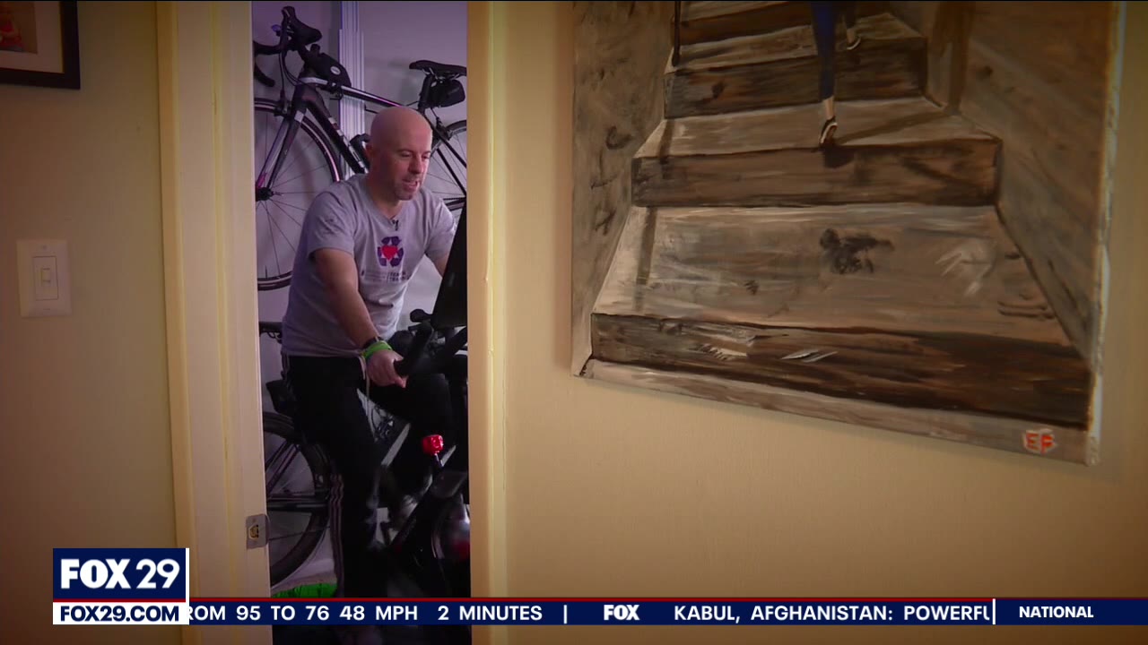 Bucks Co. man riding stationary bike 24-hours straight to raise funds for leukemia and lymphoma society