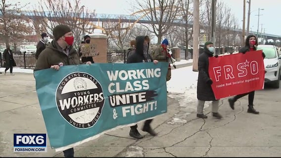 Groups march to Senator Johnson's office with demands after Capitol riot