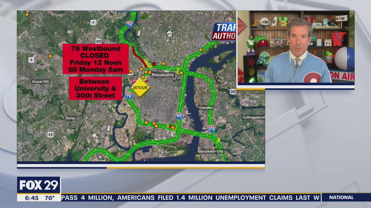 Westbound lanes of Schuylkill Expressway to close over the weekend for construction