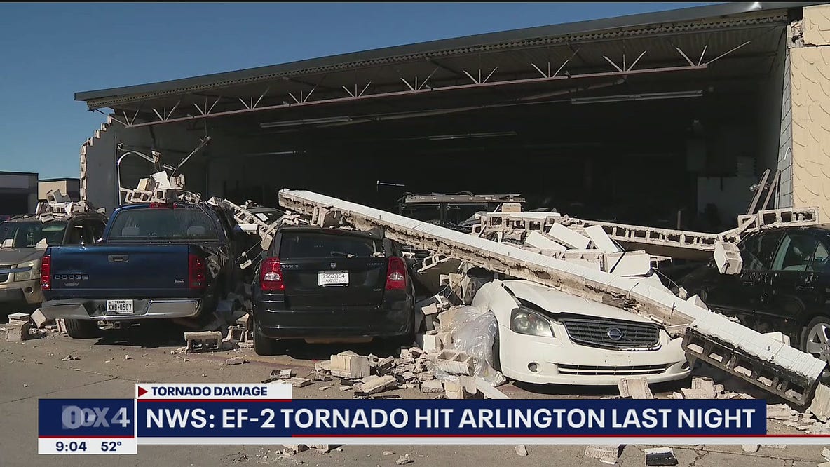 Significant damage in Arlington after EF-2 tornado hits Tuesday night