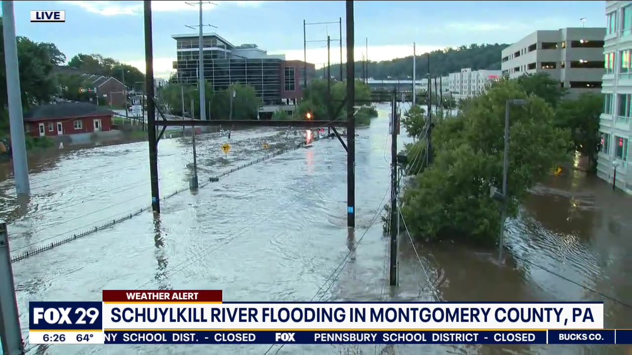 Schuylkill River overflows in Conshohocken