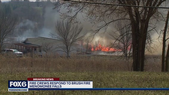 Authorities battle Menomonee Falls brush fire