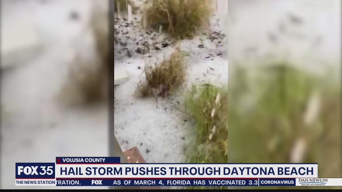 Hailstorm pushes through Daytona Beach