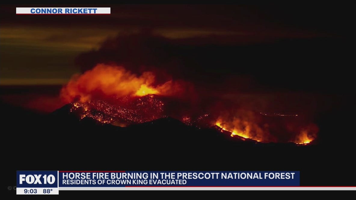 Horse Fire still burning in the Prescott National Forest