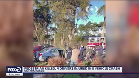 Pedestrian killed, four others injured in San Francisco crash