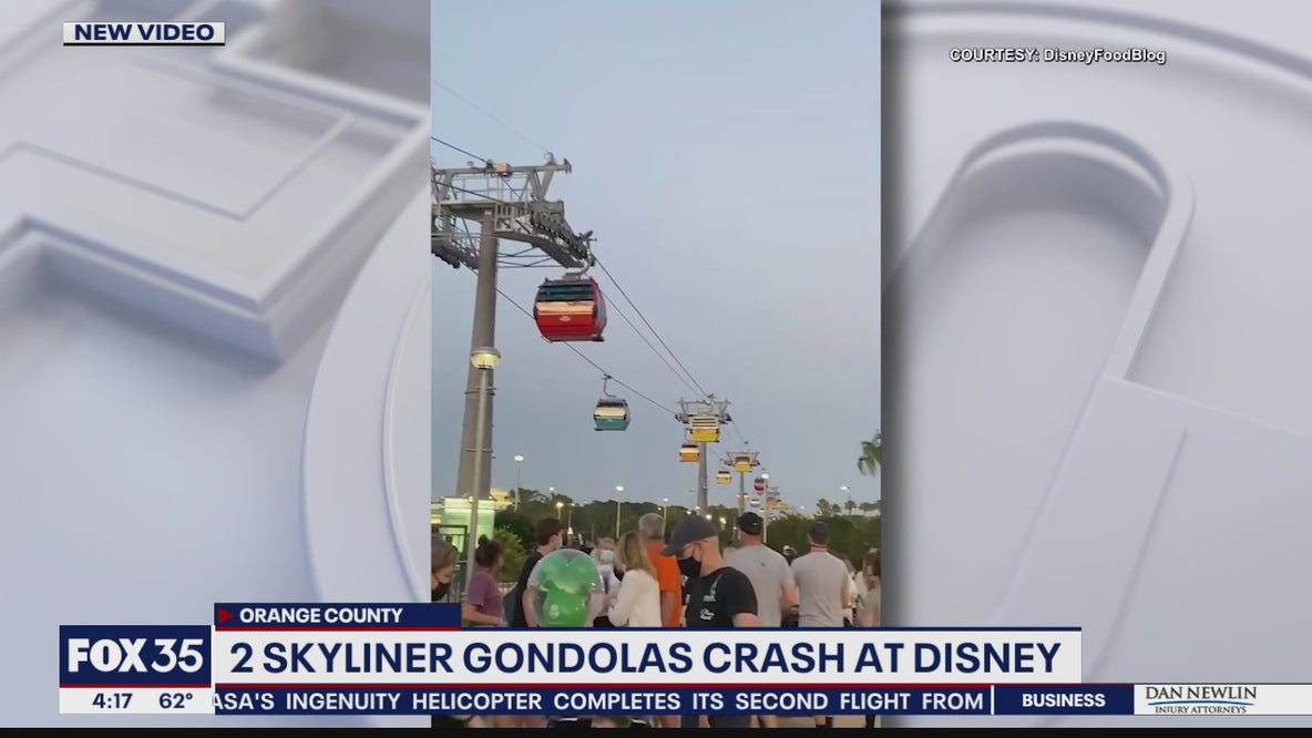 2 Skyliner gondolas crash at Disney