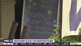 People in Downtown Winter Park celebrate Mother's Day