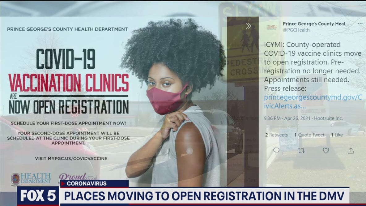 Parts of DC region moving toward open COVID-19 registrations