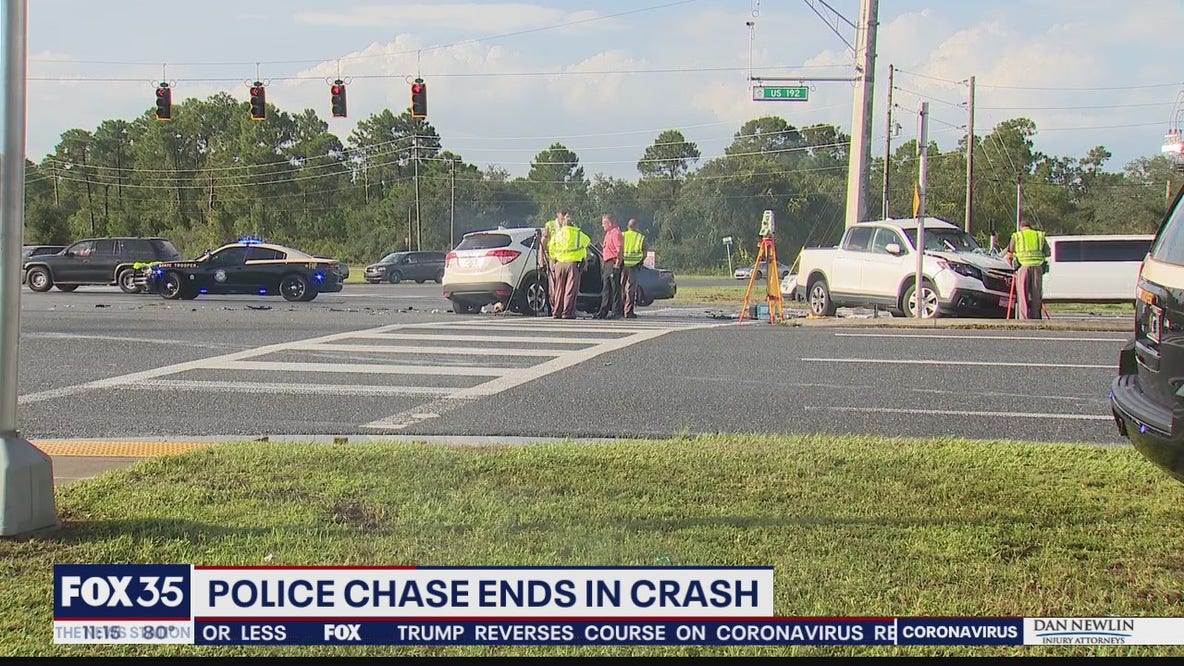 Police pursuit out of Tampa ends with crash in Osceola County
