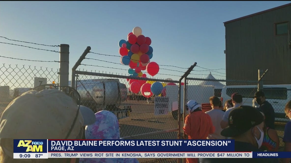 David Blaine performs 'Ascension' stunt in Page, Arizona