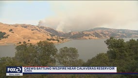 Crews battling wildfire near Calaveras Reservoir