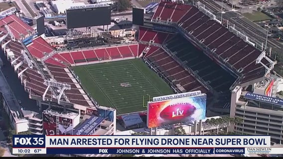 Man charged with flying drone near Super Bowl location