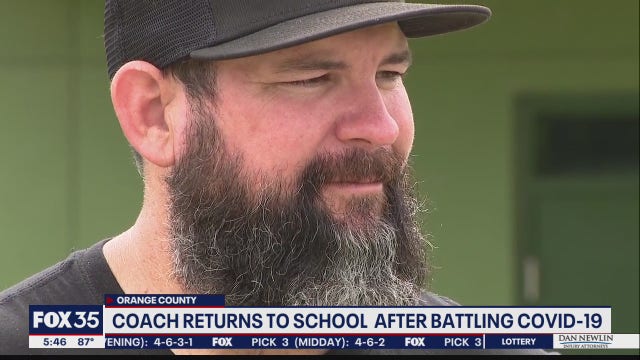 Coach returns to school after battling COVID-19