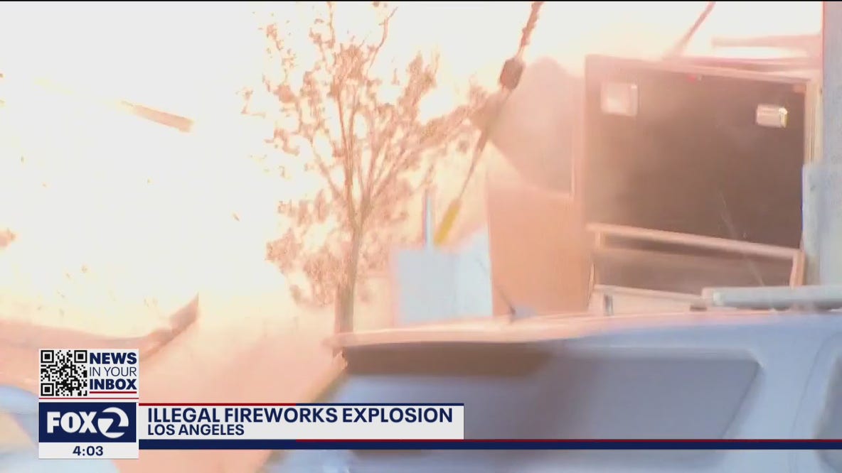 Illegal fireworks explosion in Los Angeles