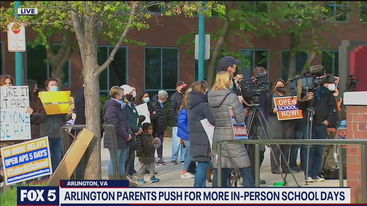 Arlington parents rally for more in person classes for kids