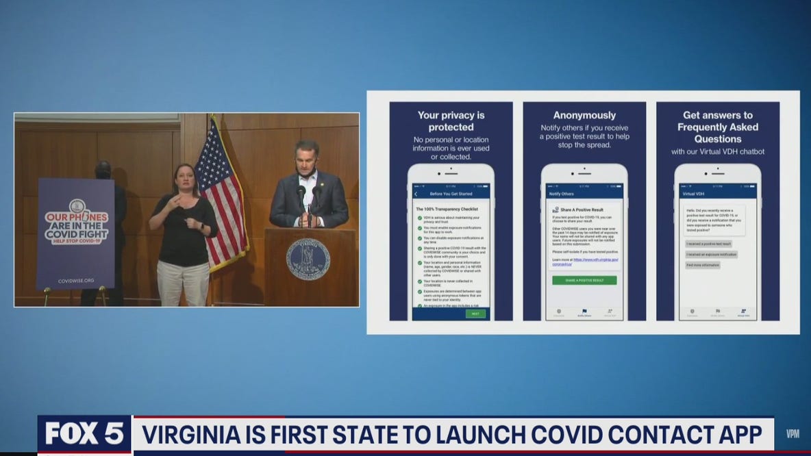 Virginia is first state to launch COVID contact app