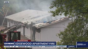 Three-alarm fire burns apartment building in Edgewood