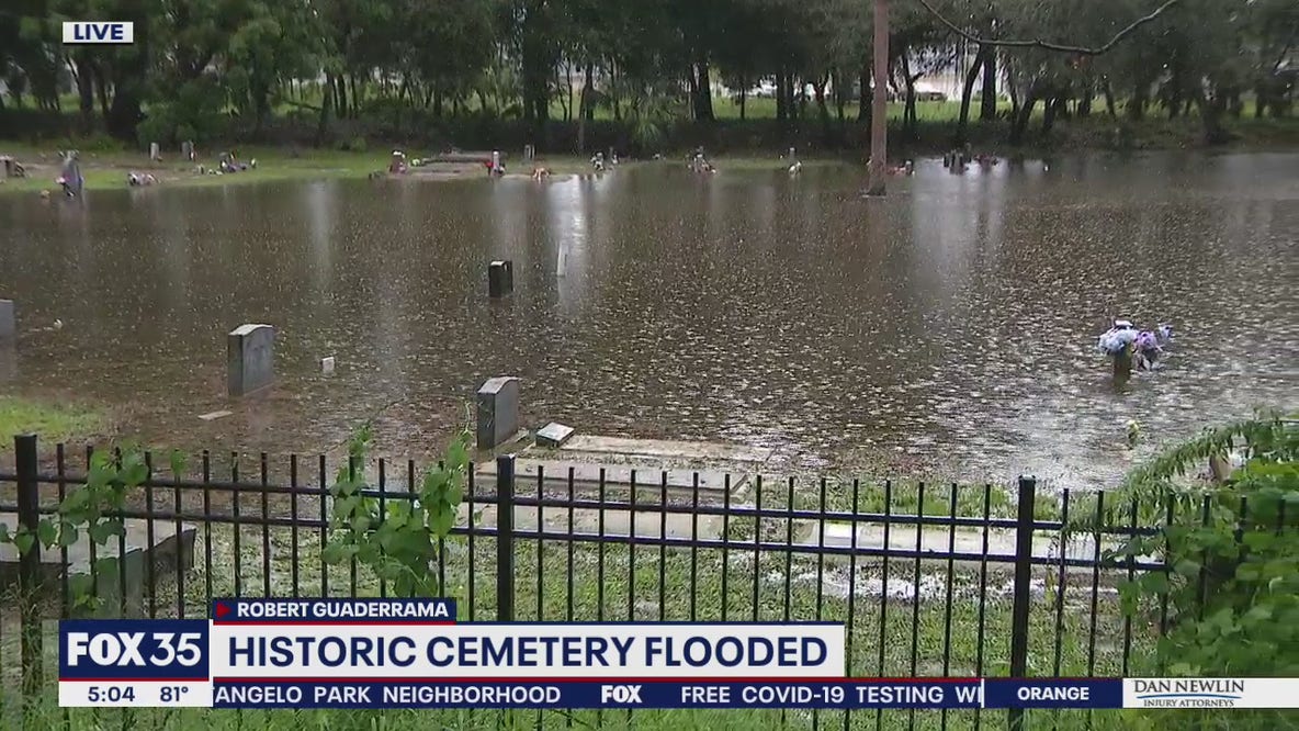 Historic cemetery flooded