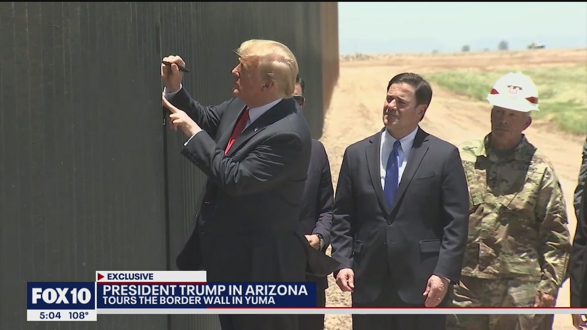 Prior to Phoenix event, President Trump toured border wall in Yuma