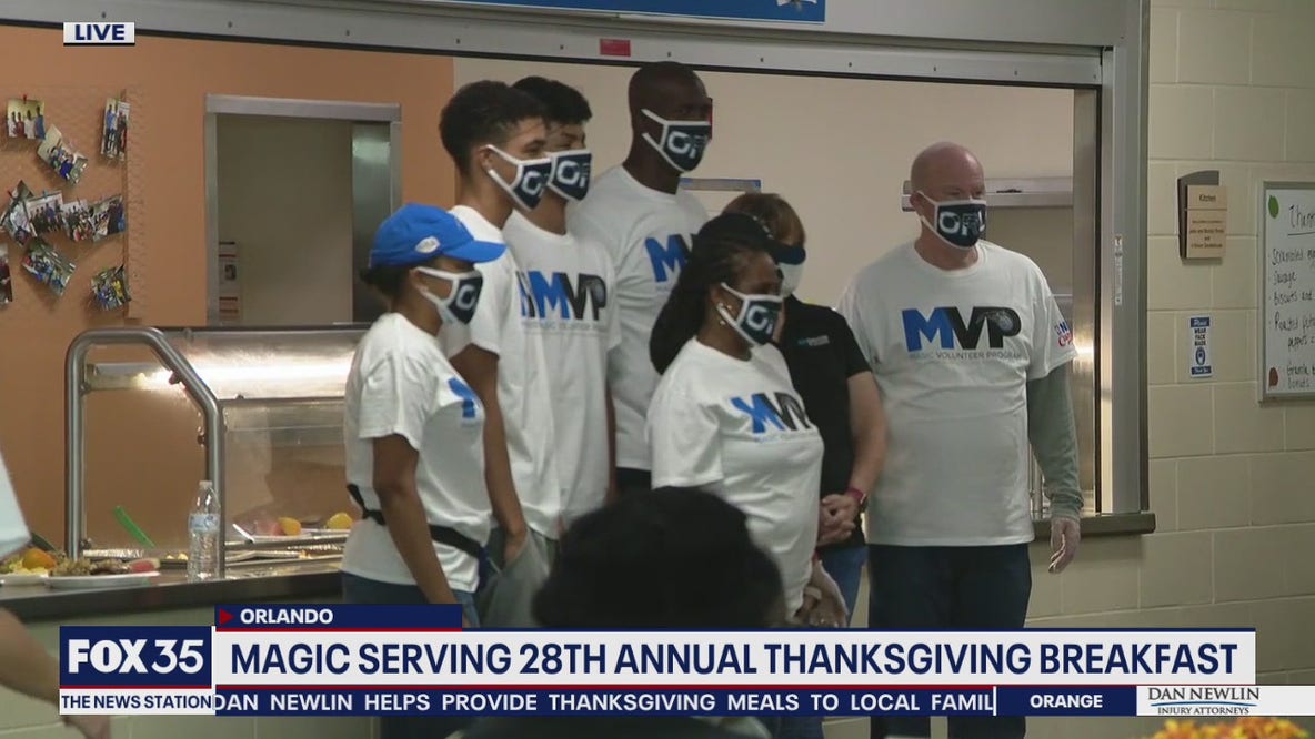 Orlando Magic serves Thanksgiving breakfast to needy families