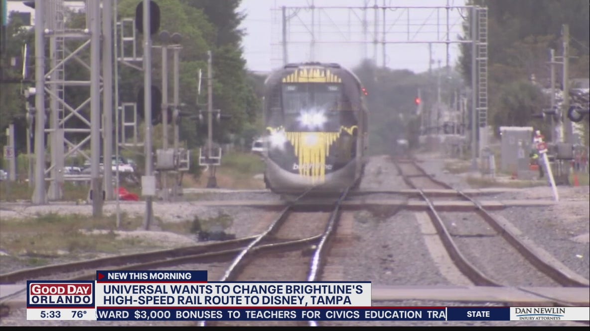 Universal wants to change Brightline's high-speed rail route to Disney, Tampa