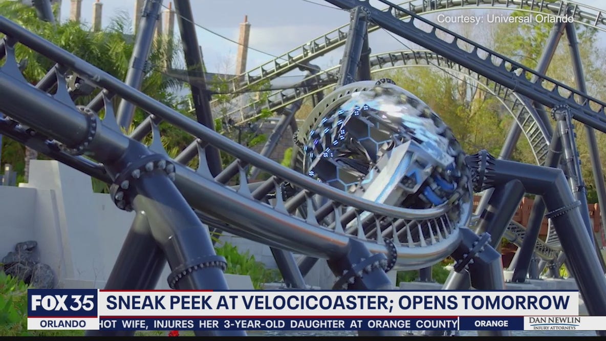 Jurassic World: VelociCoaster opens at Universal Orlando on Thursday