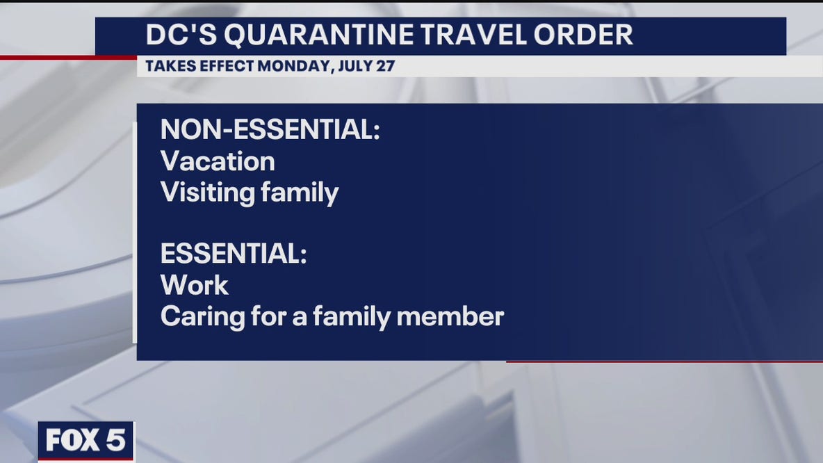 DC to require a quarantine of people travel to COVID-19 hot spots