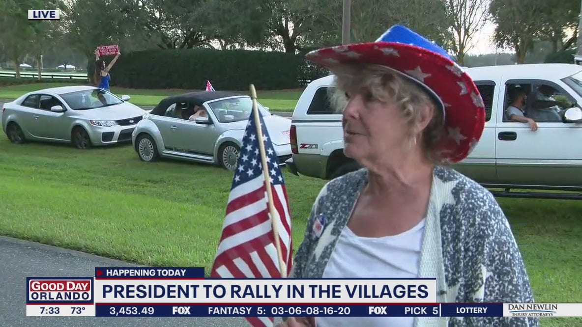 Supporters line up for President Trump's Florida rally