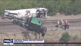 Amtrak train collides with dump truck near Brentwood