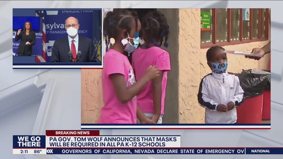 Gov. Wolf issues mask mandate in Pennsylvania's K-12 schools