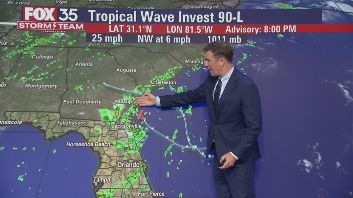 Low pressure system weakens as it drifts toward Georgia