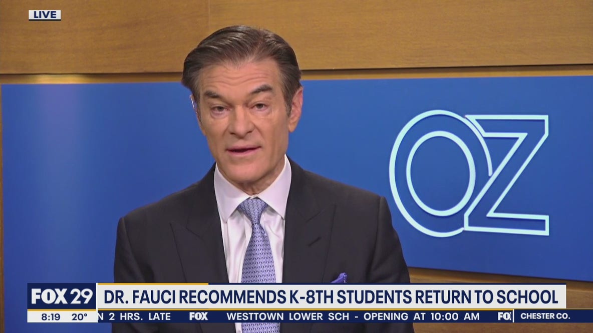 Dr. Fauci recommends K-8th students return to school