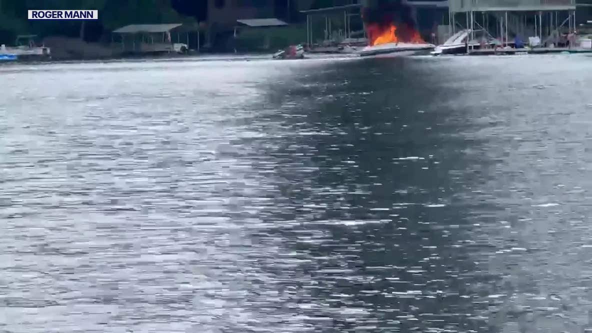 Videos show boat burning after explosion on Lake Nottely