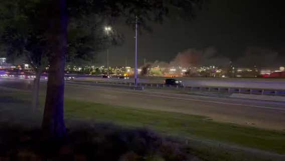 At least 17 injured after multiple motorcycles crash, catch fire on I-35W in Fort Worth