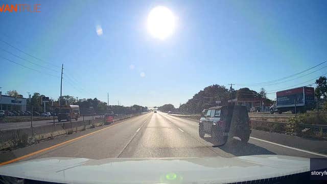 VIDEO: Dashcam captures Honda sedan flying over freeway