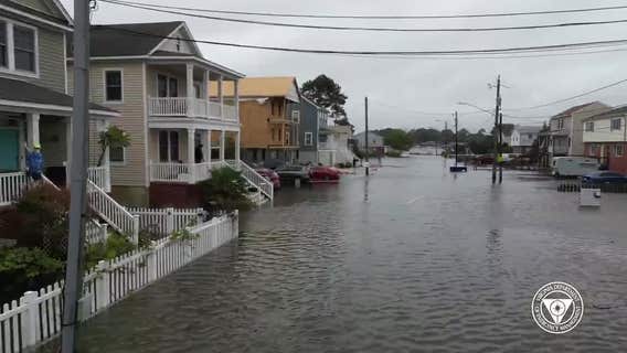Drone footage of flooding in Norfolk, VA